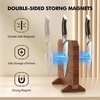 HOSHANHO Resin Magnetic Knife Block, Double Sided Magnetic Knife Holder | Multifunctional Kitchen Knife Organizer Storage for Kitchen Counter, Thickened Acacia Wood Universal Knife Block for Chefs(14*10*4.7 inch)