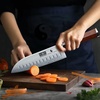 HOSHANHO Santoku Knife 7″, Razor Sharp Kitchen Knife with Rosewood Handle | Japanese High Carbon Steel Chef Knife, Professional Kitchen Knives with Ergonomic Handle, Ideal Gift for Men Women