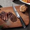 HOSHANHO Steak Knives Set of 6, 4.5 Inch Japanese Serrated Steak Knife Set | Ultra Sharp High Carbon Powder Steel Steak Knife, Effortless Cutting Dinner Knives with Pakkawood Handle, Cooking Gifts(6 Pieces Steak Knife Set)