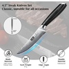 HOSHANHO Steak Knives Set of 6, 4.5 Inch Japanese Serrated Steak Knife Set | Ultra Sharp High Carbon Powder Steel Steak Knife, Effortless Cutting Dinner Knives with Pakkawood Handle, Cooking Gifts(6 Pieces Steak Knife Set)