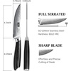 HOSHANHO Steak Knives Set of 6, 4.5 Inch Japanese Serrated Steak Knife Set | Ultra Sharp High Carbon Powder Steel Steak Knife, Effortless Cutting Dinner Knives with Pakkawood Handle, Cooking Gifts(6 Pieces Steak Knife Set)