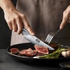HOSHANHO Steak Knives Set of 6, Ultra Sharp 4.5 In Serrated Steak Knife Set | Japanese High Carbon Stainless Steel Kitchen Steak Knives with Ergonomic Pakkawood Handle, Ideal Gifts(4.5″)