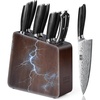 HOSHANHO 3 Pcs Knife Set, Professional Kitchen Knife Set, Pakkawood Handle | Ultra Sharp Chef Knives Set for Kitchen High Carbon Powder Steel, Japanese Cooking Knife Set with Elegant Gift Box(8 Pieces Knife Set)