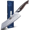 HOSHANHO 7 Inch Japanese Chef Knife, Ultra Sharp Kitchen Santoku Knives | Professional Japanese High Carbon Stainless Steel Kitchen Knife, Cooking Knife with Ergonomic Pakkawood Handle, Gifts(7″)