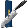 HOSHANHO 7 Inch Nakiri Knife, Japanese Vegetable Cleaver Knife for Chopping | High Carbon Powder Steel Asian Chef Knife, Razor Sharp Multipurpose Kitchen Knife for Home and Kitchen with Ergonomic Handle(6.9″)