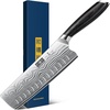 HOSHANHO 7 Inch Nakiri Knife, Japanese Vegetable Cleaver Knife for Chopping | High Carbon Powder Steel Asian Chef Knife, Razor Sharp Multipurpose Kitchen Knife for Home and Kitchen with Ergonomic Handle(7″)