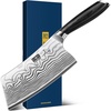 HOSHANHO 7 Inch Nakiri Knife, Japanese Vegetable Cleaver Knife for Chopping | High Carbon Powder Steel Asian Chef Knife, Razor Sharp Multipurpose Kitchen Knife for Home and Kitchen with Ergonomic Handle(6.8″)