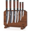 HOSHANHO 7 Pcs Knife Set with Magnetic Block, Japanese Kitchen Knife Set | High Carbon Steel Knife Sets with Octagonal Rosewood Handle, Ultra Sharp Chef Knife Set for Professional and Home Chefs(8″)