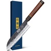 HOSHANHO 7″ Santoku Knife, Japanese High Carbon Steel Kitchen Chef Knife | Ultra Sharp Chef’s Santoku Knife for Vegetable Chopping, Slicing, Professional Kitchen Knives with Octagonal Rosewood Handle(7″)