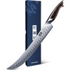 HOSHANHO Carving Slicing Knife, 10 Inch Razor Sharp Japanese Brisket Knife | Japanese High Carbon Steel Curved Butcher Breaking Knives with Ergonomic Handle, Professional Butcher Knife for Meat Cutting(12″)