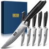 HOSHANHO Steak Knives Set of 6, 4.5 Inch Japanese Serrated Steak Knife Set | Ultra Sharp High Carbon Powder Steel Steak Knife, Effortless Cutting Dinner Knives with Pakkawood Handle, Cooking Gifts(6 Pieces Steak Knife Set)