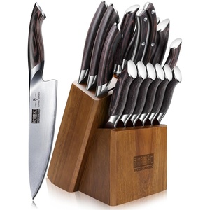 HOSHANHO 16PCS Knife Set, Ultra Sharp Japanese Kitchen Knife Set with Block | Japanese High Carbon Stainless Steel Cooking Knife set, Multipurpose Chef Knives Set with Sharpener, Ergonomic Handle, Gifts