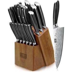 HOSHANHO 3 Pcs Knife Set, Professional Kitchen Knife Set, Pakkawood Handle | Ultra Sharp Chef Knives Set for Kitchen High Carbon Powder Steel, Japanese Cooking Knife Set with Elegant Gift Box(16 Pieces Knife Set)