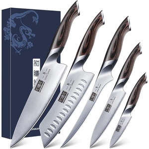 HOSHANHO 5 Pieces Knife Set, Professional Ultra Sharp Kitchen Knife Sets | Japanese High Carbon Stainless Steel Chef Knives Set, Multipurpose Cooking Knife with Ergonomic Handle, Ideal Gift for Chefs