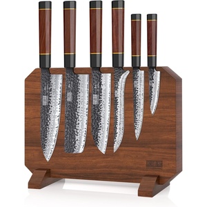 HOSHANHO 7 Pcs Knife Set with Magnetic Block, Japanese Kitchen Knife Set | High Carbon Steel Knife Sets with Octagonal Rosewood Handle, Ultra Sharp Chef Knife Set for Professional and Home Chefs(8″)