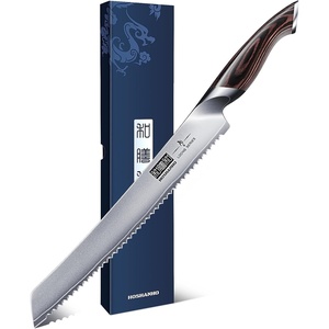 HOSHANHO Bread Knife 8 inch, Ultra Sharp Japanese Serrated Bread Knife | Professional Japanese High Carbon Stainless Steel Bread Cutting Knife for Homemade Bread(10″)