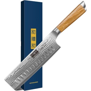 HOSHANHO Damascus Paring Knife 3.75″, Sharp Japanese HC Steel Fruit Knife | Small Kitchen Knife | Professional 67 Layers Super Steel | 15° Edge | 62 HRC Blade | Ergonomic Olive Handle | Ideal Home Gift(6.5 Inch Nakiri Knife)