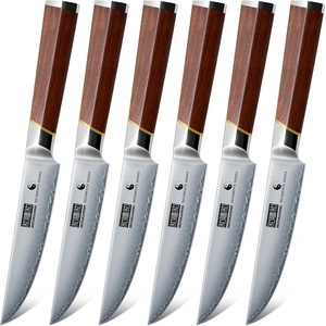 HOSHANHO Steak Knife Set of 6, Professional 4.5″ Non Serrated Steak Knives | Japanese High Carbon Steel Steak Knife Set, Ultra Sharp Dinner Knives with Ergonomic Handle for Precise Cutting & Gift Box