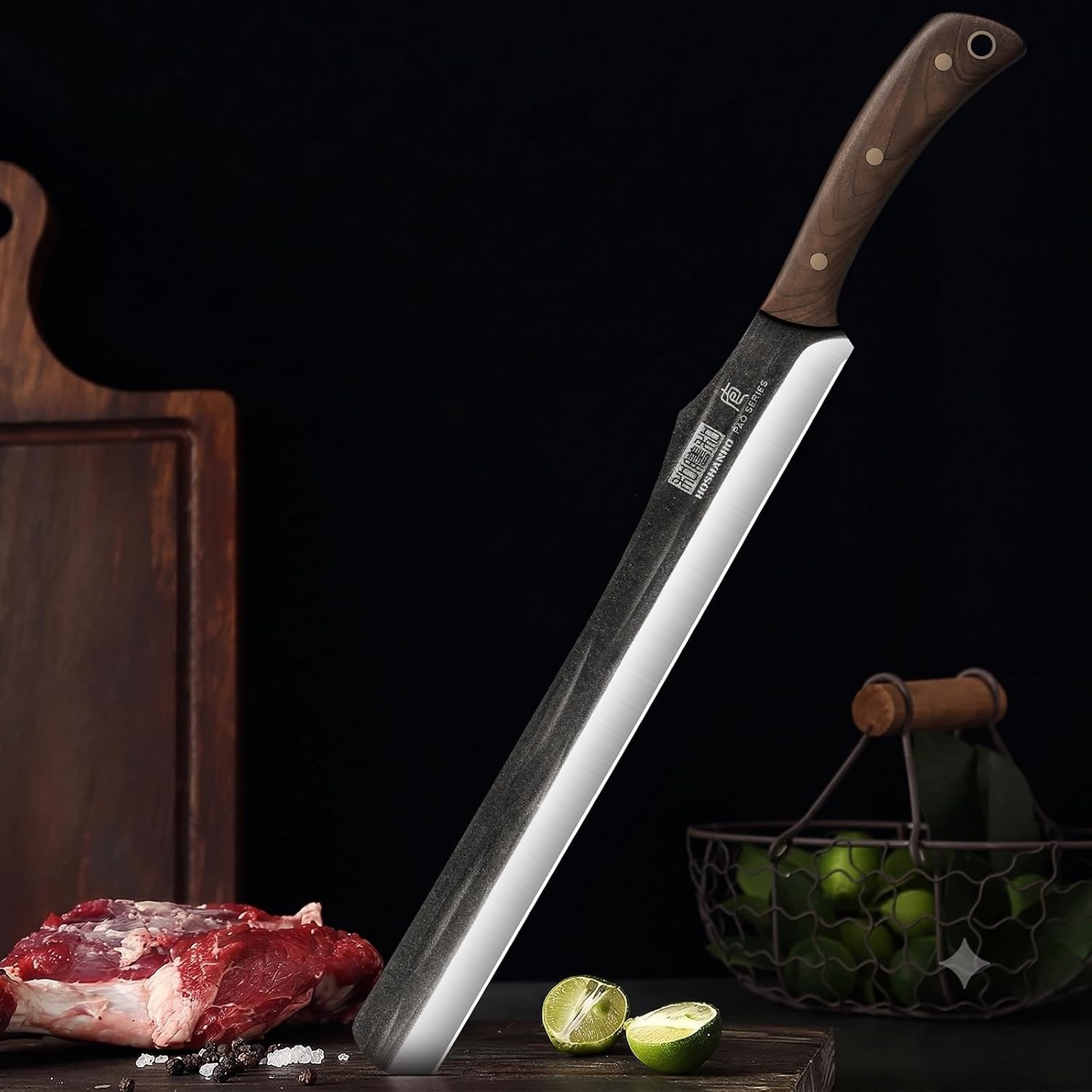 image:imageHOSHANHO 12 Carving Slicing Knife Sharp Butcher Breaking Knife for BBQ Hand Forged High Carbon Steel Curved Brisket Knives for Meat Cutting with Full Tang Handle Gift with Men12