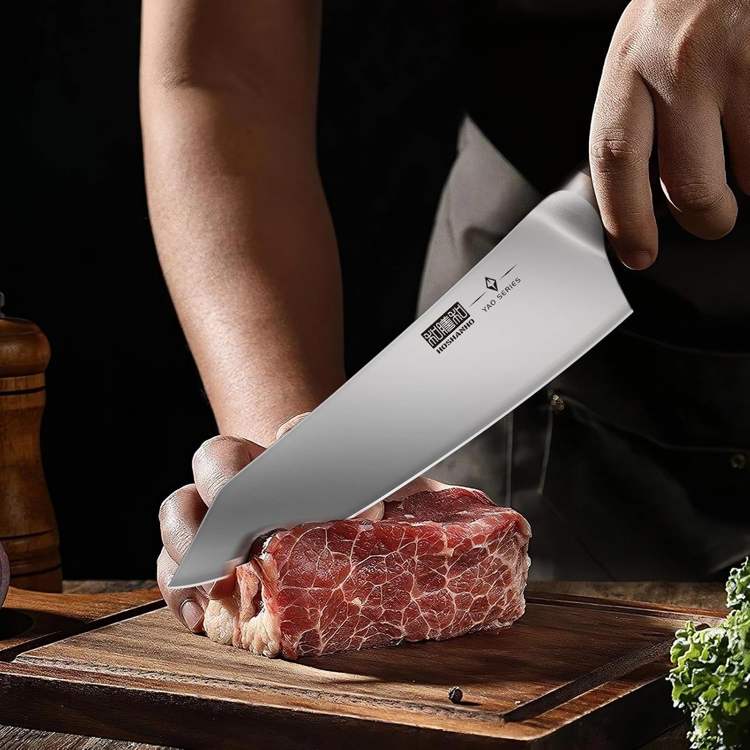 image:imageHOSHANHO 16Piece Kitchen Knife Set with Block Ultra Sharp Chef Knife Set High Carbon Powder Steel Knife Block Set Professional Knife Set with Sharpener Ergonomic Pakkawood Handle
