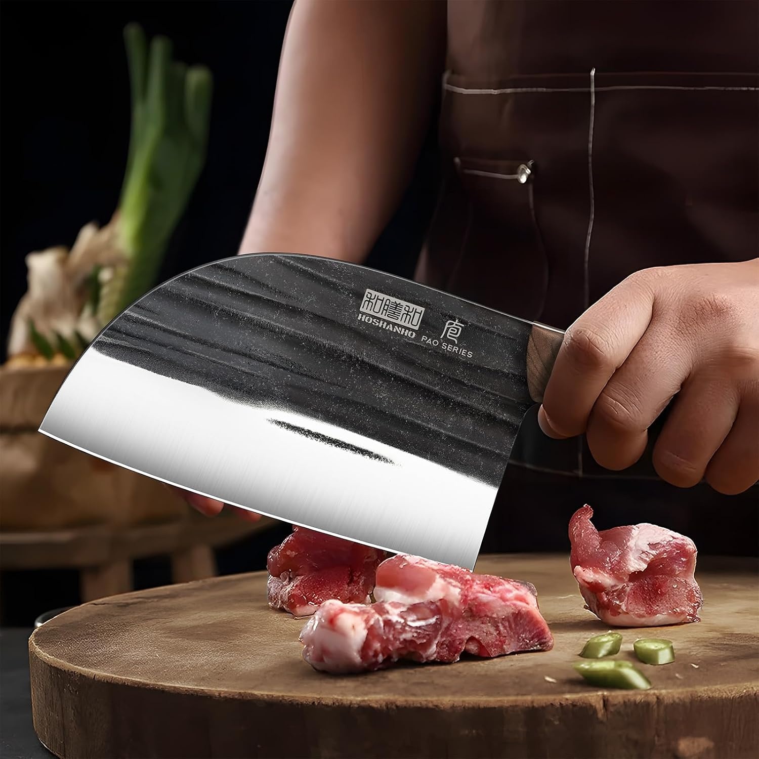 image:imageHOSHANHO 65 Serbian Chef Knife Hand Forged Butcher Meat Cleaver Knife High Carbon Steel Cleaver Knife for Meat Cutting Heavy Duty Butcher Knife with Full Tang for Home Camping BBQ Gift for Men65