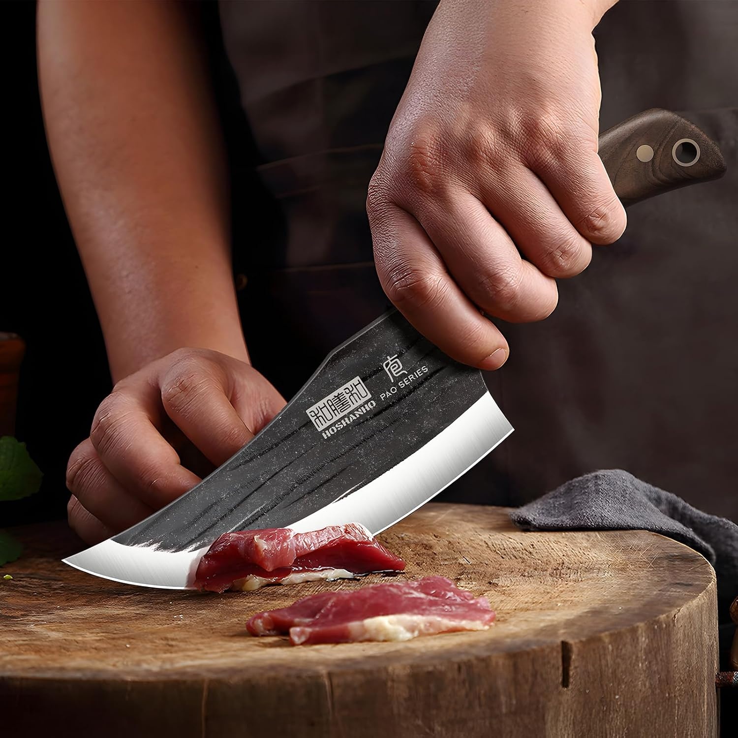 image:imageHOSHANHO 65 Serbian Chef Knife Hand Forged Butcher Meat Cleaver Knife High Carbon Steel Cleaver Knife for Meat Cutting Heavy Duty Butcher Knife with Full Tang for Home Camping BBQ Gift for Men6