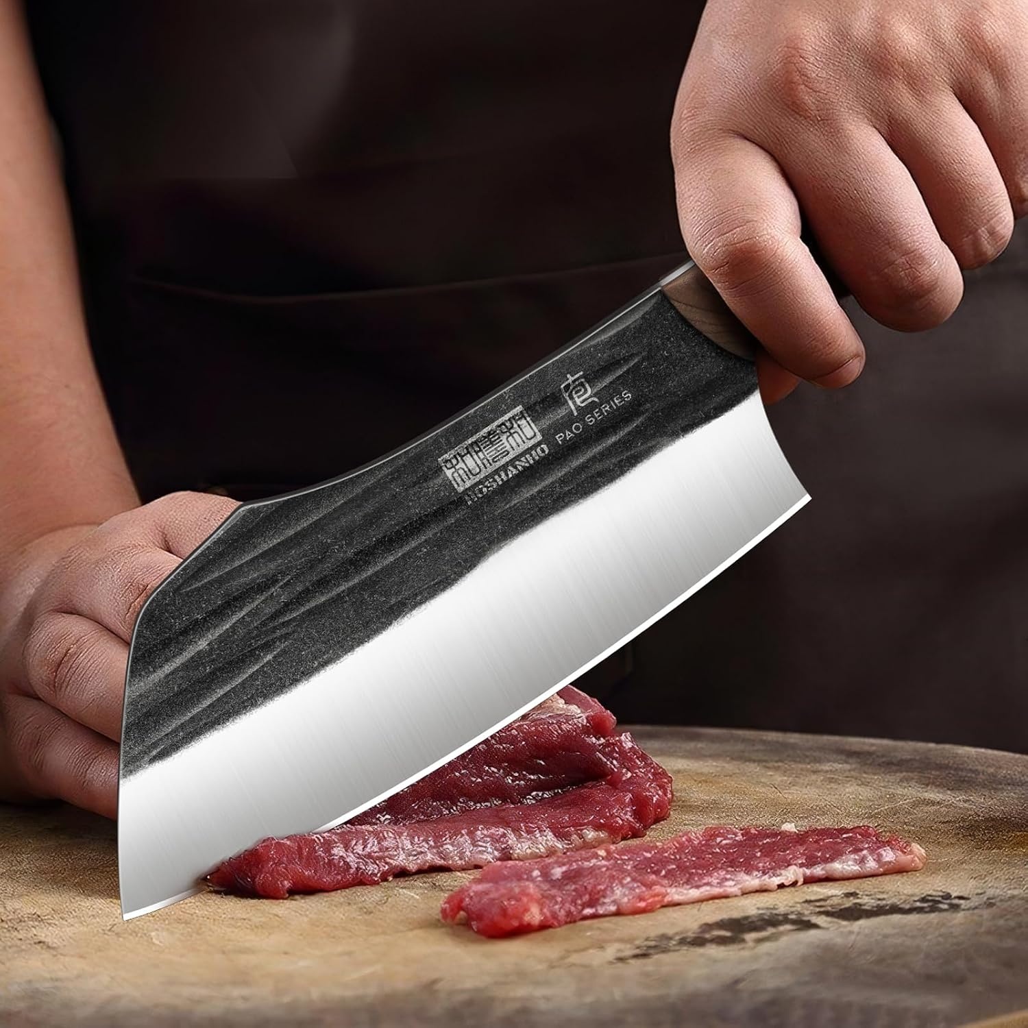 image:imageHOSHANHO 7Meat Cleaver Knife Ultra Sharp Chopper Knife amp Vegetable Knives Hand Forged Cleaver Knife High Carbon Stainless Steel Chopping Butcher Knife for Meat Cutting with Full Tang Handle Gifts