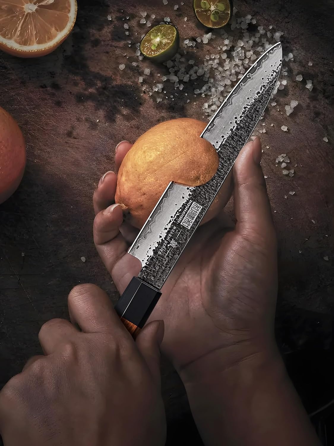 image:imageHOSHANHO 8 Chef Knife 9 Layers 10CR15MOV High Carbon Steel Kitchen Knife Ultra Sharp Japanese Gyuto Chef Knife Professional Kitchen Cooking Knives with Octagonal Rosewood Handle Ideal Gift6