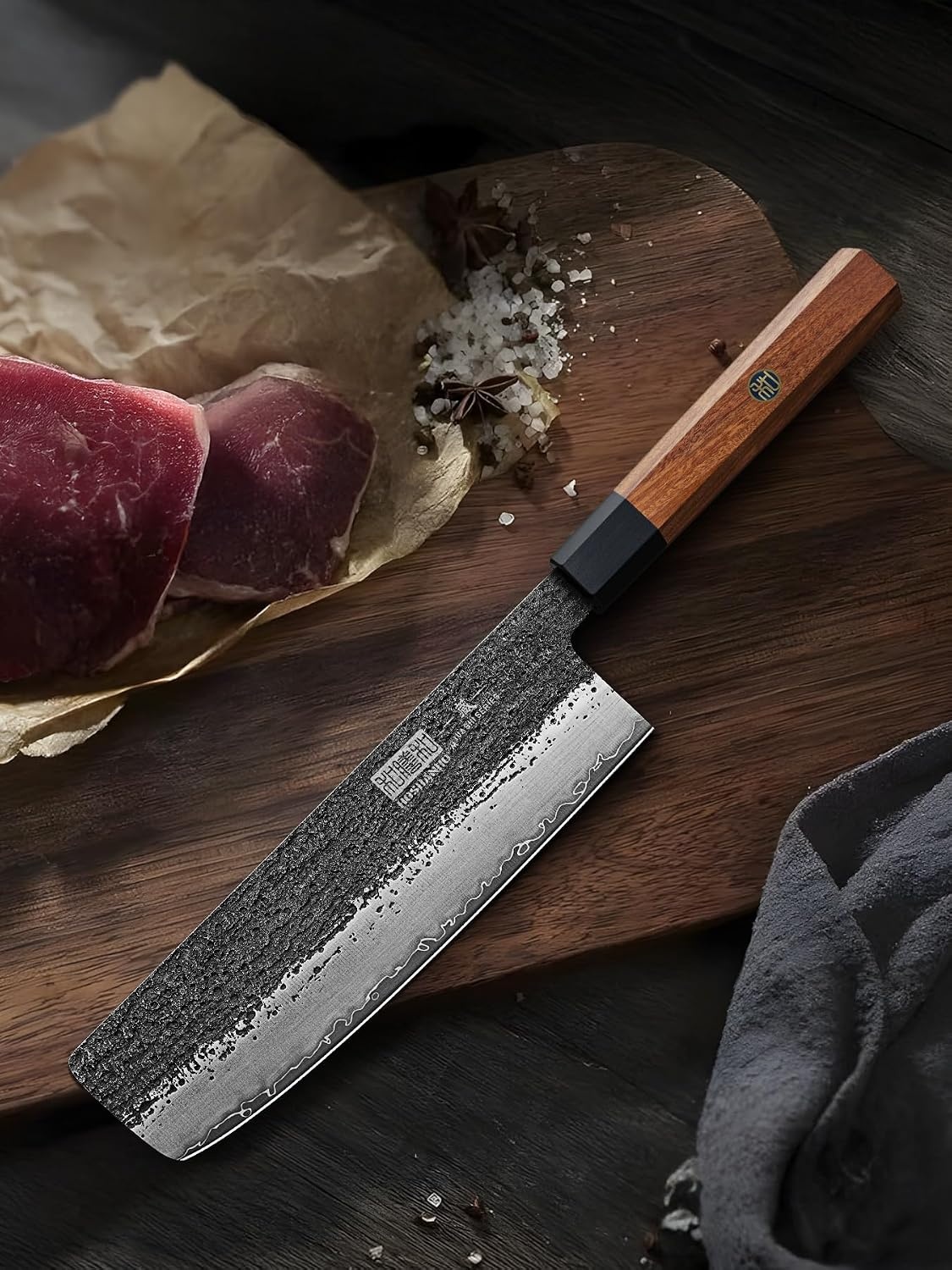 image:imageHOSHANHO 8 Chef Knife 9 Layers 10CR15MOV High Carbon Steel Kitchen Knife Ultra Sharp Japanese Gyuto Chef Knife Professional Kitchen Cooking Knives with Octagonal Rosewood Handle Ideal Gift7