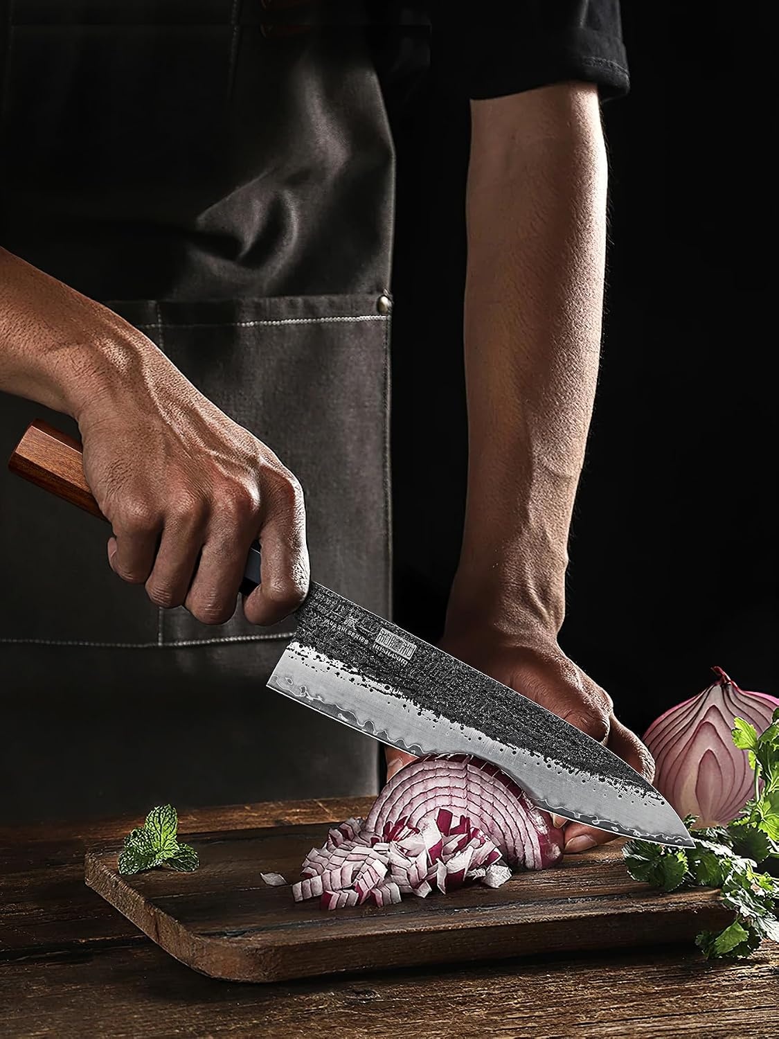 image:imageHOSHANHO 8 Chef Knife 9 Layers 10CR15MOV High Carbon Steel Kitchen Knife Ultra Sharp Japanese Gyuto Chef Knife Professional Kitchen Cooking Knives with Octagonal Rosewood Handle Ideal Gift8