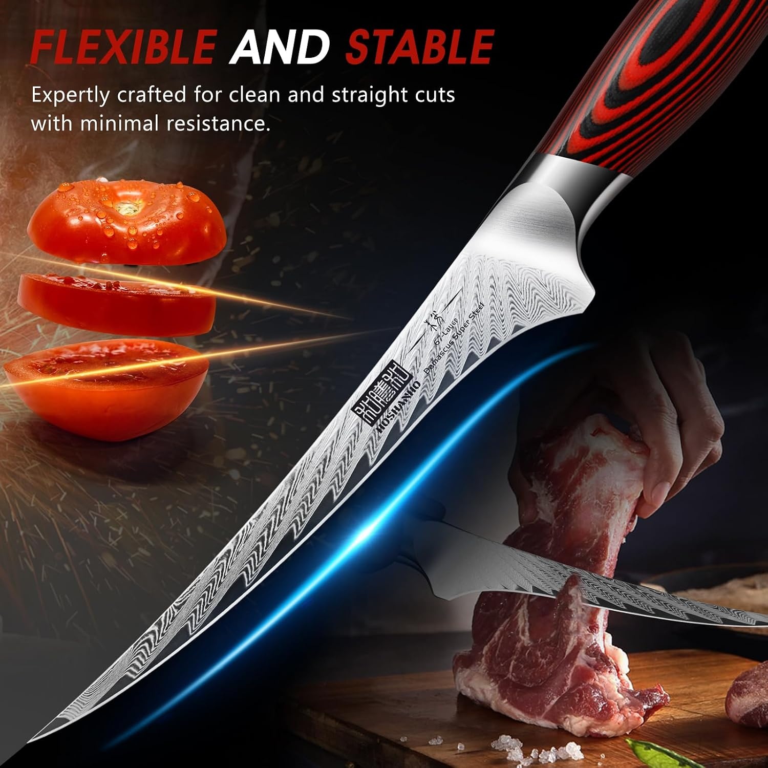 image:imageHOSHANHO 8 Damascus Bread Knife Ultra Sharp Serrated Sourdough Knife 67 Layers Damascus Steel Ultra Sharp Bread Knife with Ergonomic G10 Handle Professional Serrated Knife for Homemade Bread7