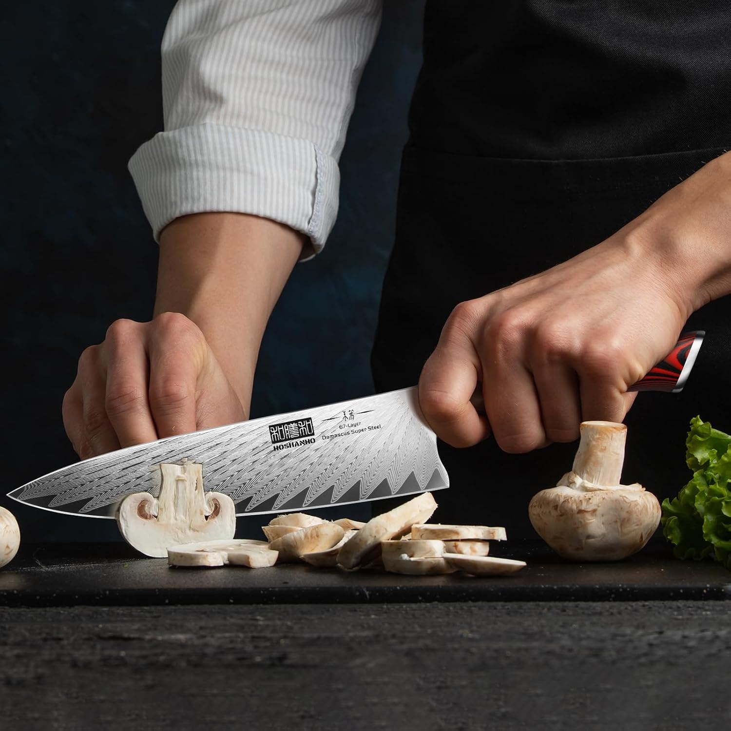 image:imageHOSHANHO Damascus Santoku Knife 7 Inch Professional Japanese Kitchen Knife 67 Layers Damascus Steel Ultra Sharp Chef Knife with Ergonomic G10 Handle Cooking Knife for Meat Vegetables amp Gift Box8