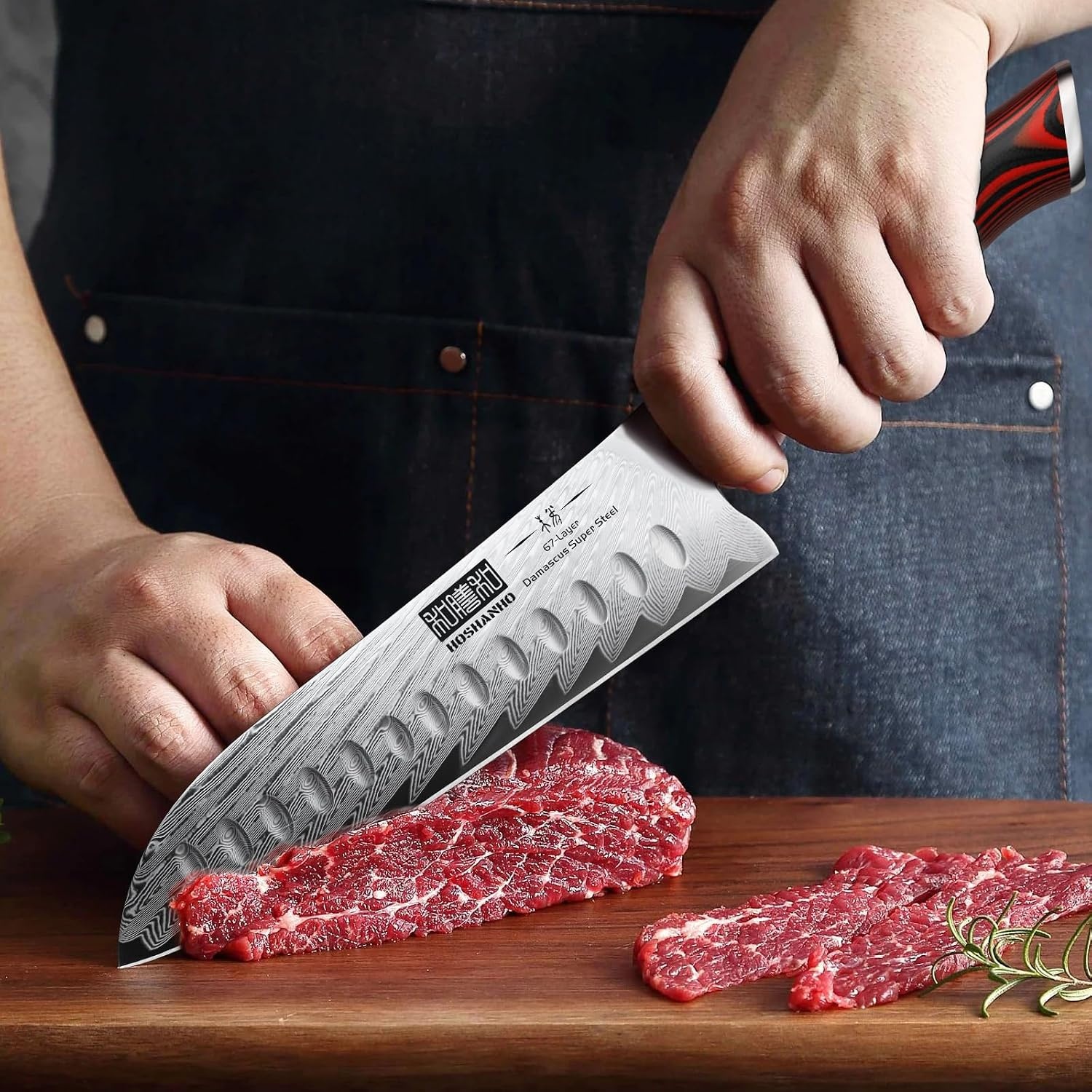 image:imageHOSHANHO Damascus Santoku Knife 7 Inch Professional Japanese Kitchen Knife 67 Layers Damascus Steel Ultra Sharp Chef Knife with Ergonomic G10 Handle Cooking Knife for Meat Vegetables amp Gift Box7
