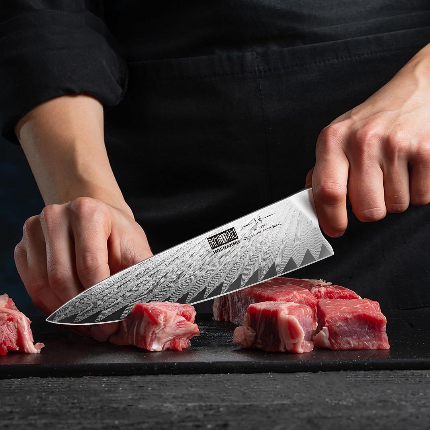 image:imageHOSHANHO Damascus Santoku Knife 7 Inch Professional Japanese Kitchen Knife 67 Layers Damascus Steel Ultra Sharp Chef Knife with Ergonomic G10 Handle Cooking Knife for Meat Vegetables amp Gift Box8