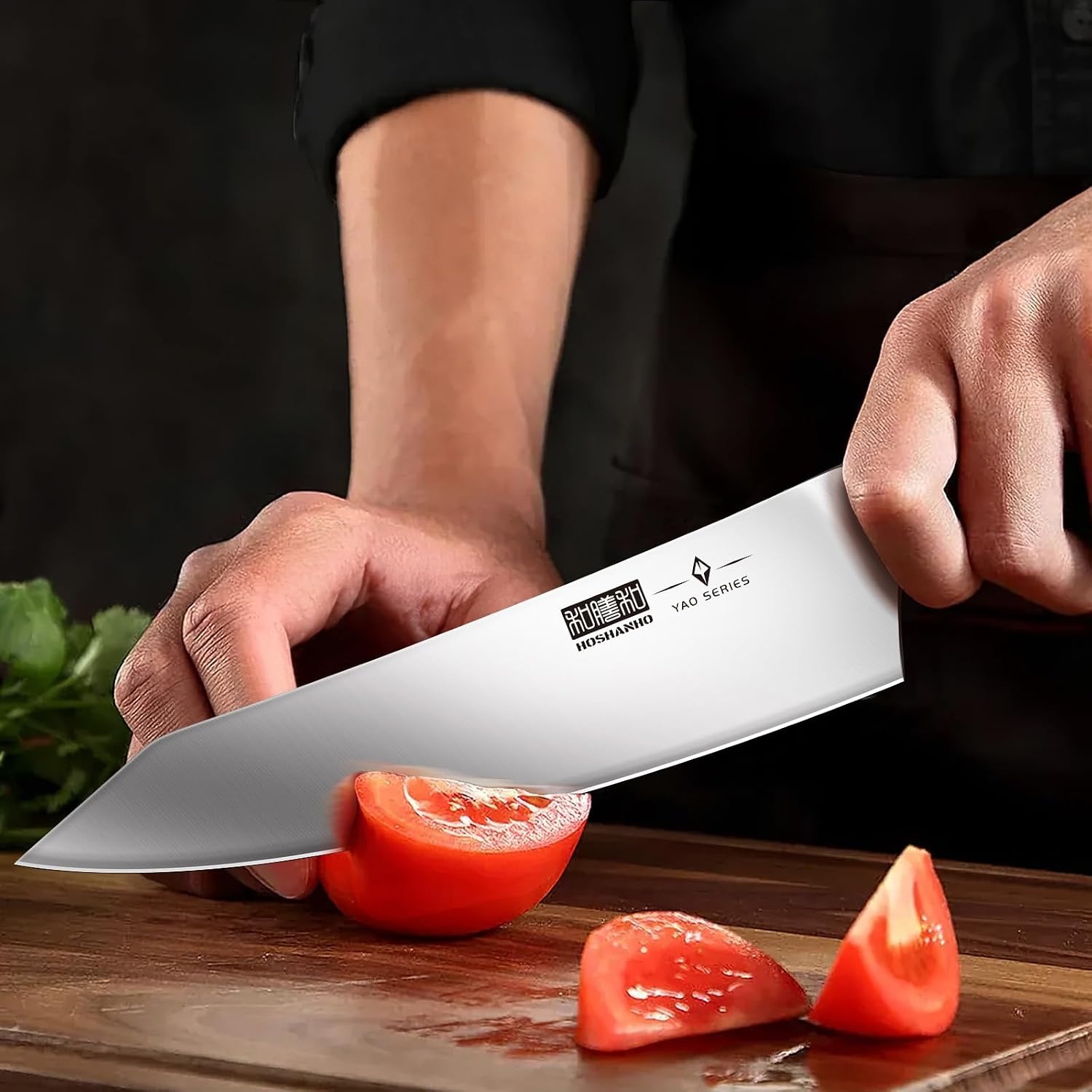 image:imageHOSHANHO Knife Set with Magnetic Knife Holder 6Piece Kitchen Knife Set High Carbon Powder Steel Chef Knives Sets with Ergonomic Pakkawood Handle Gifts for Men and Women7
