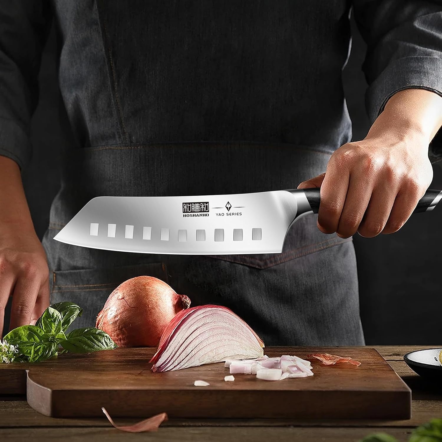 image:imageHOSHANHO Knife Set with Magnetic Knife Holder 6Piece Kitchen Knife Set High Carbon Powder Steel Chef Knives Sets with Ergonomic Pakkawood Handle Gifts for Men and Women375