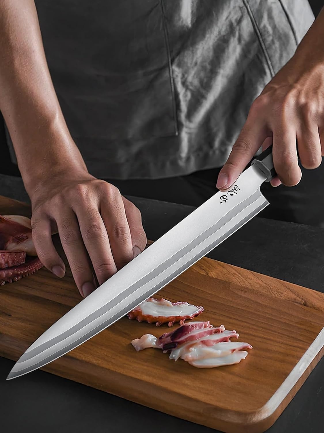image:imageHOSHANHO Sushi Knife 10 Sharp Japanese Sashimi Knife for Fish Filleting High Carbon Steel Yanagiba Knife 12 Edge 62 HRC octagonal G10Olive Wood Handle Kitchen Knives for Home amp Gifting