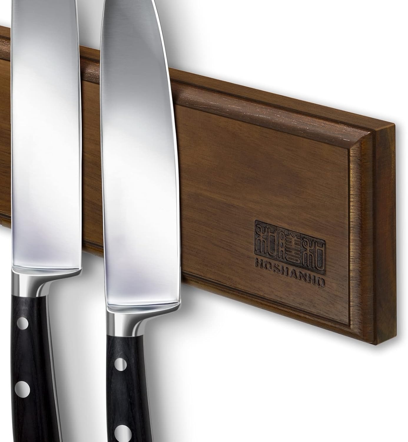 image:imageMagnetic Knife Holder for Wall 12 Inch HOSHANHO Powerful Magnetic Knife Strip Acacia Wood Magnet Knife Rack for Kitchen Knives amp ToolsWood Brown