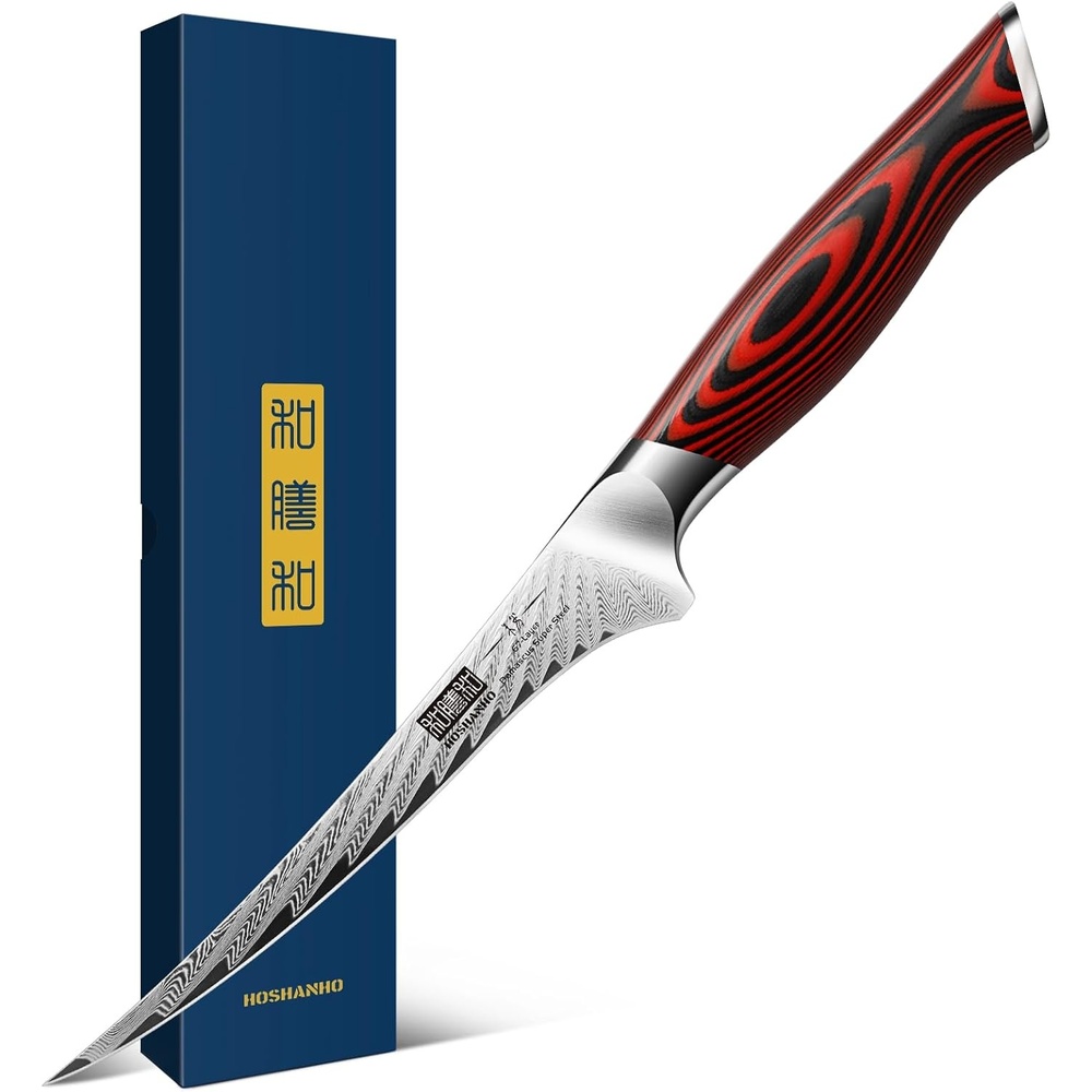 image:imageHOSHANHO 8 Damascus Bread Knife Ultra Sharp Serrated Sourdough Knife 67 Layers Damascus Steel Ultra Sharp Bread Knife with Ergonomic G10 Handle Professional Serrated Knife for Homemade Bread7