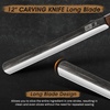 HOSHANHO 12″ Carving Slicing Knife, Sharp Butcher Breaking Knife for BBQ | Hand Forged High Carbon Steel Curved Brisket Knives for Meat Cutting with Full Tang Handle, Gift with Men(12″)