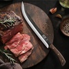 HOSHANHO 12″ Carving Slicing Knife, Sharp Butcher Breaking Knife for BBQ | Hand Forged High Carbon Steel Curved Brisket Knives for Meat Cutting with Full Tang Handle, Gift with Men(11.6″)