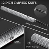 HOSHANHO 12 Inch Slicing Kinfe, Razor Sharp Brisket Knife, Pakkawood Handle | Japanese High Carbon Powder Steel Carving Knife, Professional Slicing Knives for BBQ Brisket Turkey Ham Rib Roast(12″)