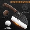 HOSHANHO 6.5″ Serbian Chef Knife, Hand Forged Butcher Meat Cleaver Knife | High Carbon Steel Cleaver Knife for Meat Cutting, Heavy Duty Butcher Knife with Full Tang for Home, Camping, BBQ Gift for Men(6.5″)