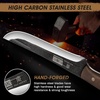HOSHANHO 6.5″ Serbian Chef Knife, Hand Forged Butcher Meat Cleaver Knife | High Carbon Steel Cleaver Knife for Meat Cutting, Heavy Duty Butcher Knife with Full Tang for Home, Camping, BBQ Gift for Men(6.7″)