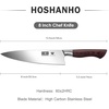 HOSHANHO 7″ Chef Knife,Razor-Sharp Santoku Knife with Ergonomic Wood Handle | Professional Kitchen Cooking Knife with Japanese High Carbon Steel,15° Edge & 60 HRC Blade, Ergonomic Grip Design, Ideal Gift(8″)