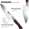 HOSHANHO 7″ Chef Knife,Razor-Sharp Santoku Knife with Ergonomic Wood Handle | Professional Kitchen Cooking Knife with Japanese High Carbon Steel,15° Edge & 60 HRC Blade, Ergonomic Grip Design, Ideal Gift(7 Inch Santoku Knife)