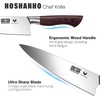 HOSHANHO 7″ Chef Knife,Razor-Sharp Santoku Knife with Ergonomic Wood Handle | Professional Kitchen Cooking Knife with Japanese High Carbon Steel,15° Edge & 60 HRC Blade, Ergonomic Grip Design, Ideal Gift(8″)