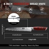 HOSHANHO 8″ Damascus Bread Knife, Ultra Sharp Serrated Sourdough Knife | 67 Layers Damascus Steel, Ultra Sharp Bread Knife with Ergonomic G10 Handle, Professional Serrated Knife for Homemade Bread(8″)