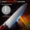 HOSHANHO Damascus Santoku Knife, 7 Inch Professional Japanese Kitchen Knife | 67 Layers Damascus Steel, Ultra Sharp Chef Knife with Ergonomic G10 Handle, Cooking Knife for Meat, Vegetables & Gift Box(8″)