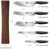 HOSHANHO Knife Set with Magnetic Knife Holder, 6-Piece Kitchen Knife Set | High Carbon Powder Steel Chef Knives Sets with Ergonomic Pakkawood Handle, Gifts for Men and Women(6″)